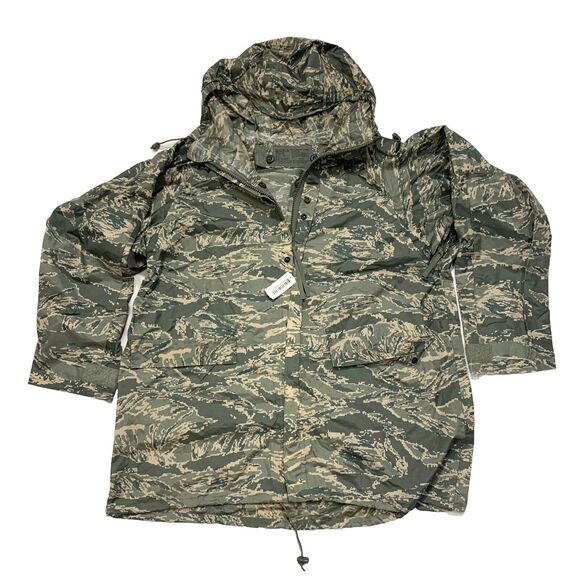 US Military Jacket Mens Medium Green Tiger Stripe Camo USAF Improved Rainsuit - Picture 1 of 10